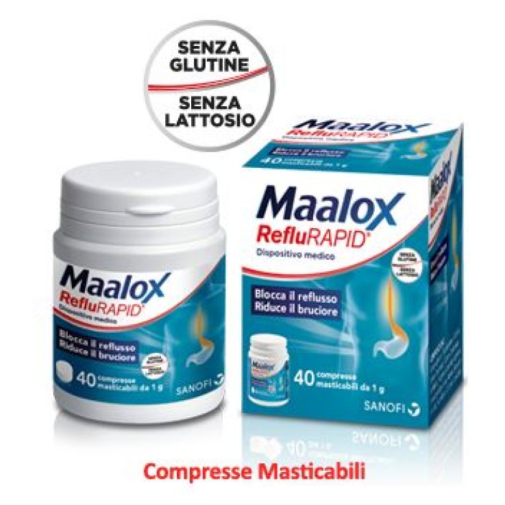 Maalox Reflurapid 40cpr Mastic Maalox Reflurapid 40cpr Mastic