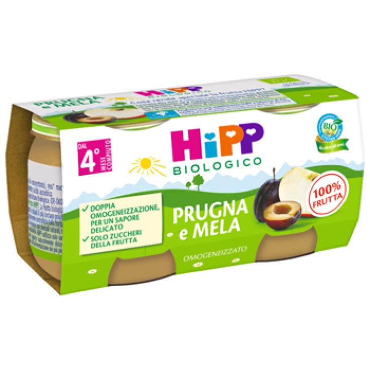 Hipp Bio Omog Prugna/mela2x80g Hipp Bio Omog Prugna/mela2x80g