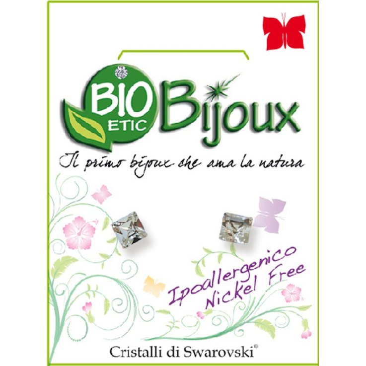 ORECCHINO CARRE' 4MM CRYSTAL