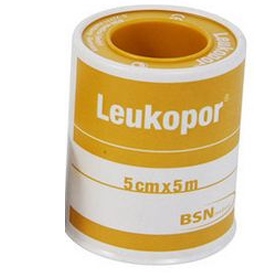CEROTTO IN ROCCHETTO LEUKOPOR IPOALLERGENICO TESSUTO NON TESSUTO BIANCO 5X500 CM - Farmadillo