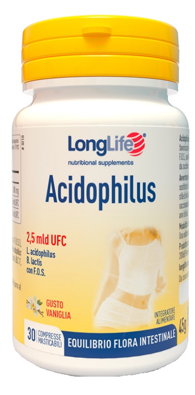 LONGLIFE ACIDOPHILUS 30 COMPRESSE MASTICABILI - Farmadillo