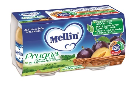 MELLIN OMOGENEIZZATO PRUGNA MELA 100 G 2 PEZZI - Farmadillo