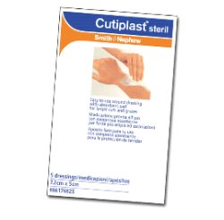MEDICAZIONE CUTIPLAST STERIL ADESIVA SUPPORTO IN TNT ADESIVO POLIACRILATO IPOLLERGENICO TAMPONE NON ADERENTE 15X38 CM 5 PEZZI - Farmadillo
