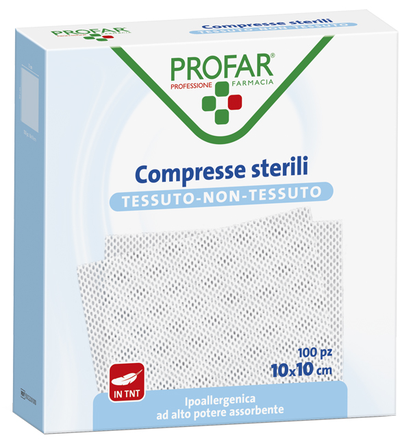 GARZA COMPRESSA TESSUTO NON TESSUTO 10X10 CM 100 PEZZI PROFAR - Farmadillo
