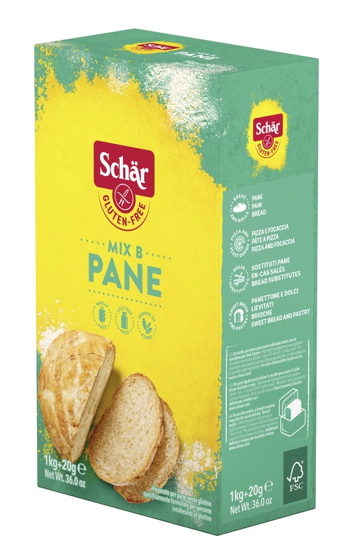 SCHAR MIX B PREPARATO PANE SENZA LATTOSIO 1 KG + 20 G - Farmadillo