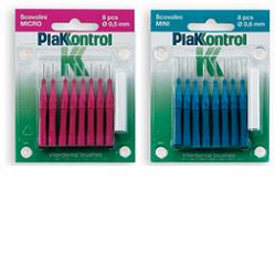 PLAKKONTROL SCOVOLINO MINI 0,6 MM 8 PEZZI + MANICO - Farmadillo