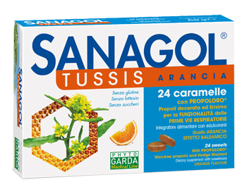 SANAGOL TUSSIS ARANCIA 24 CARAMELLE - Farmadillo