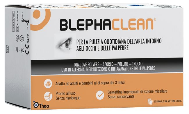BLEPHACLEAN GARZE OCULARI STERILI A BASE DI ACIDO IALURONICO 20 PEZZI - Farmadillo