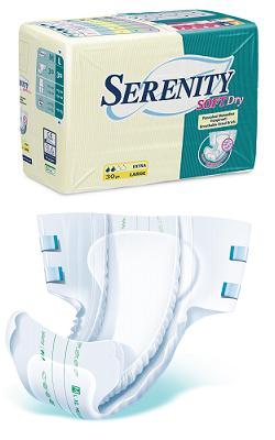 PANNOLONE PER INCONTINENZA SERENITY SOFTDRY FORMATO EXTRA TAGLIA MEDIUM 30 PEZZI - Farmadillo