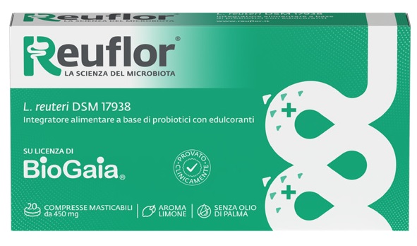 REUFLOR 20 COMPRESSE MASTICABILI AROMA LIMONE - Farmadillo
