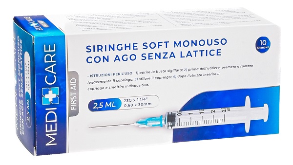 SIRINGA SOFT CAPACITA' 2,5ML AGO GAUGE 23 CONFEZIONE 10 PEZZI GAMMADIS - Farmadillo