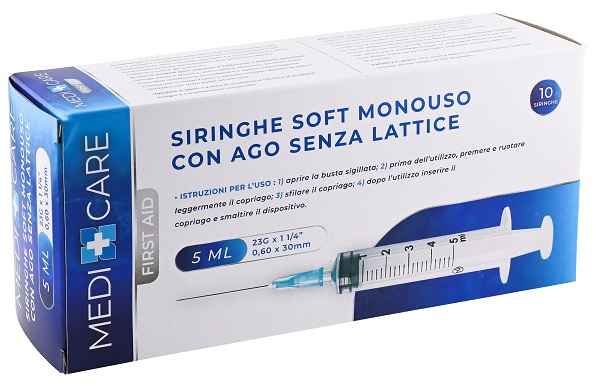 SIRINGA SOFT CAPACITA' 5ML AGO GAUGE 23 CONFEZIONE 10 PEZZI GAMMADIS - Farmadillo