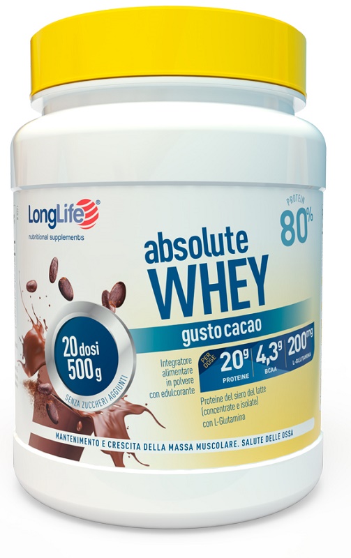 LONGLIFE ABSOLUTE WHEY CACAO 500 G - Farmadillo