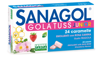 SANAGOL GOLA TUSS JUNIOR FRAGOLA 24 CARAMELLE - Farmadillo