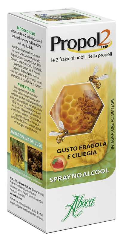 PROPOL2 EMF SPRAY NO ALCOOL FRAGOLA E CILIEGIA 30 ML - Farmadillo