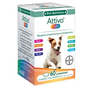 ATTIVO TABS ASTUCCIO DA 60 COMPRESSE ALTAMENTE APPETIBILI - Farmadillo