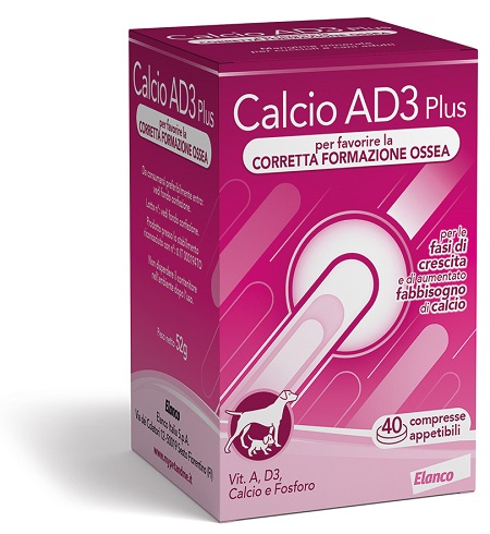 CALCIO AD3 PLUS 40 COMPRESSE APPETIBILI - Farmadillo