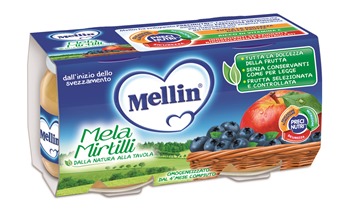 MELLIN OMOGENEIZZATO MELA MIRTILLO 100 G 2 PEZZI - Farmadillo
