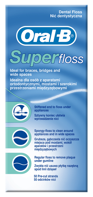 ORALB SUPERFLOSS FILO INTERDENTALE 50 FILI - Farmadillo