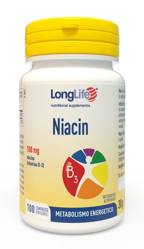 LONGLIFE NIACIN 100 MG 100 COMPRESSE DIVISIBILI - Farmadillo