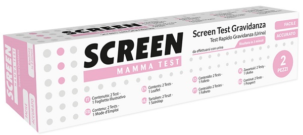 SCREEN TEST ORMONE HCG GRAVIDANZA NELL'URINA SCREEN TEST HCG 2 PEZZI - Farmadillo
