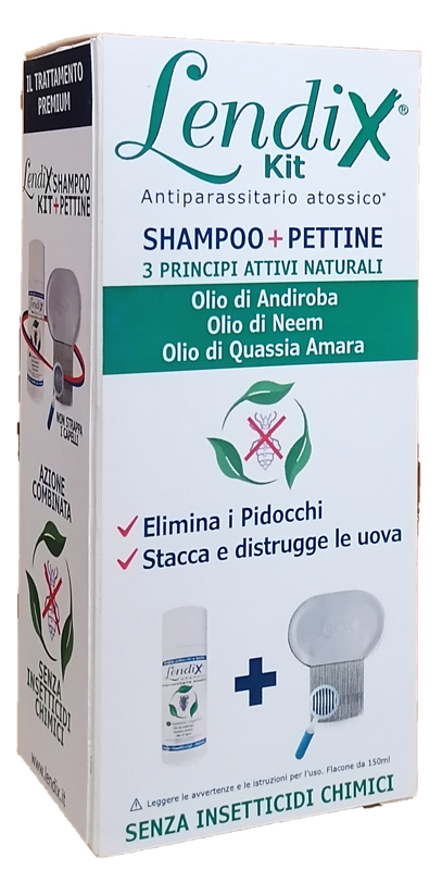 LENDIX KIT SHAMPOO 150ML + PETTINE PREMIUM ANTIPIDOCCHI - Farmadillo