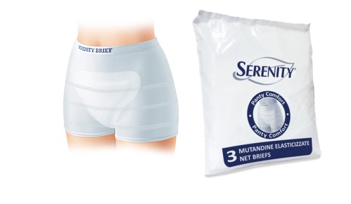 MUTANDINA A RETE PER INCONTINENZA SERENITY PANTY COMFORT S 3 PEZZI - Farmadillo