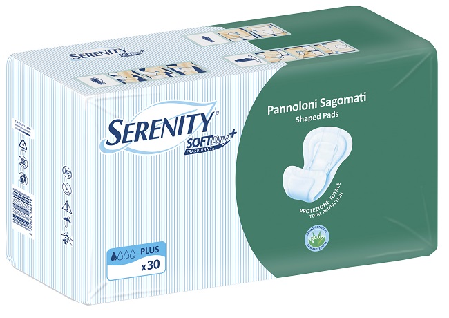 PANNOLONE PER INCONTINENZA SAGOMATO SERENITY SOFTDRY+ ALOE PLUS 30 PEZZI - Farmadillo