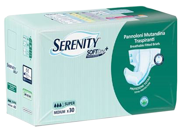 PANNOLONE PER INCONTINENZA A MUTANDINA SERENITY SOFTDRY+ ALOE SUPER MEDIUM 30 PEZZI - Farmadillo
