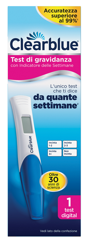 TEST DI GRAVIDANZA CLEARBLUE CON INDICATORE DELLE SETTIMANE 1 PEZZO - Farmadillo