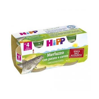 HIPP OMOGENEIZZATO MERLUZZO CAROTE PATATE 2X80 G - Farmadillo