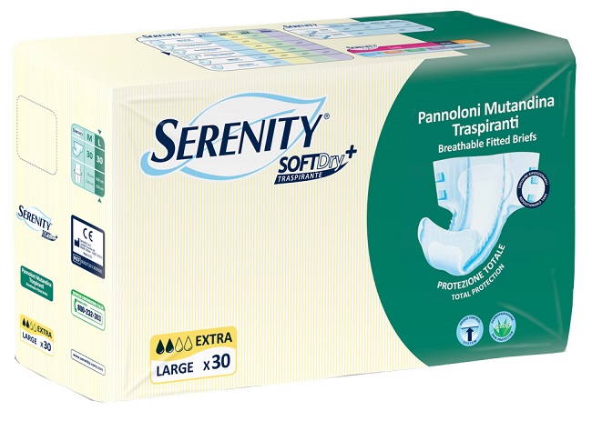 PANNOLONE MUTANDINA PER INCONTINENZA SERENITY SOFTDRY+ EXTRA TAGLIA LARGE 30 PEZZI - Farmadillo