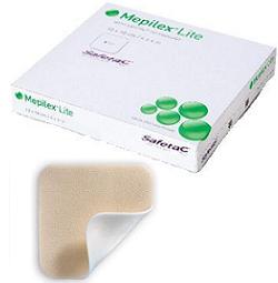 SCHIUMA DI POLIURETANO ASSORBENTE SOTTILE CON STRATO DI CONTATTO IN SILICONE MORBIDO MEPILEX LITE 15X15 5 PEZZI - Farmadillo