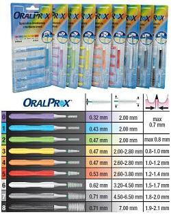 ORALPROX BLISTER DA 6 SPAZZOLINI INTERDENTALI MISURA 5 COLORE ROSSO - Farmadillo