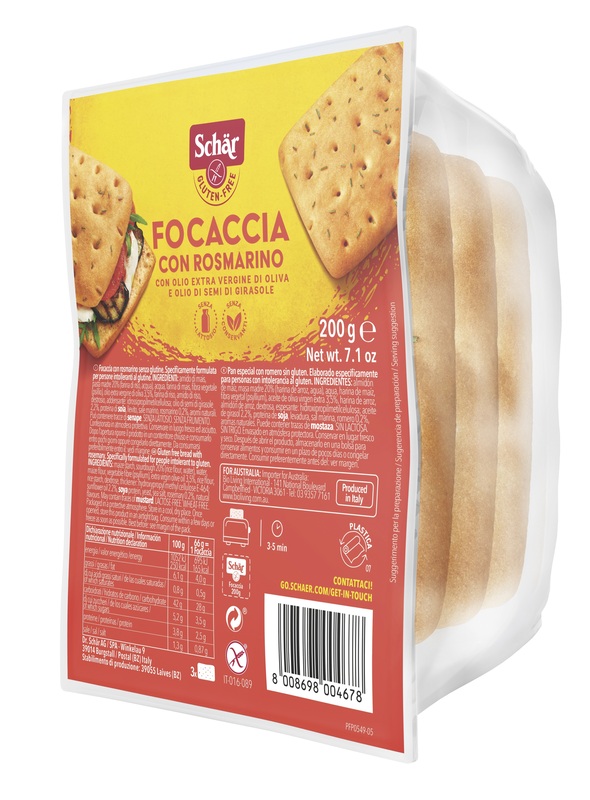 SCHAR FOCACCIA CON ROSMARINO SENZA LATTOSIO 200 G - Farmadillo