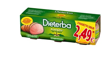 DIETERBA OMOGENEIZZATO PROSCIUTTO 3 PEZZI 80 G - Farmadillo