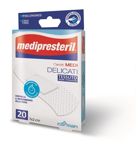 CEROTTO MEDIO MEDIPRESTERIL DELICATO TNT 7X2CM 20 PEZZI - Farmadillo