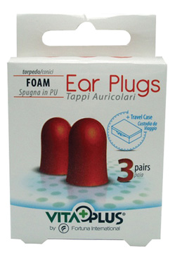 TAPPI AURICOLARI SPUGNA CONICI 3 COPPIE + CUSTODIA - Farmadillo