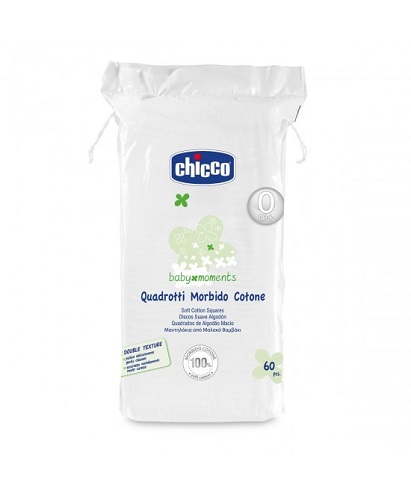 CHICCO BABY MOMENTS QUADROTTI MORBIDO COTONE 60 PEZZI - Farmadillo