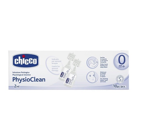 CHICCO PHYSIOCLEAN SOLUZIONE FISIOLOGICA 10 FLACONCINI 2 ML - Farmadillo