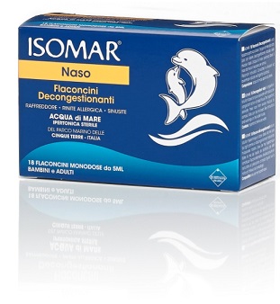 ISOMAR SOLUZIONE IPERTONICA ACQUA MARE 18 FLACONCINI MONODOSE 5 ML - Farmadillo