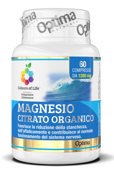 COLOURS OF LIFE MAGNESIO CITRATO ORGANICO 60 COMPRESSE 1200 MG - Farmadillo