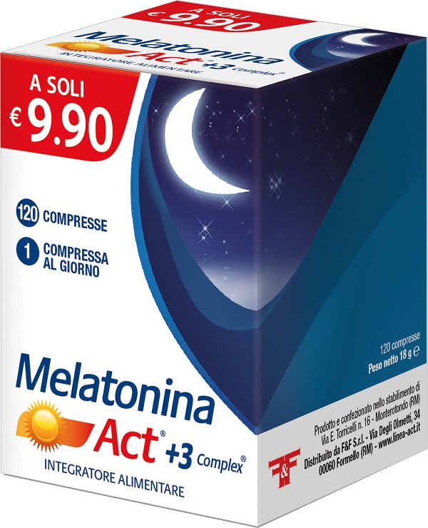MELATONINA ACT +3 COMPLEX 120 COMPRESSE - Farmadillo