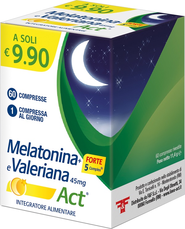 MELATONINA+FORTE 5 COMPLEX E VALERIANA ACT 60 COMPRESSE - Farmadillo