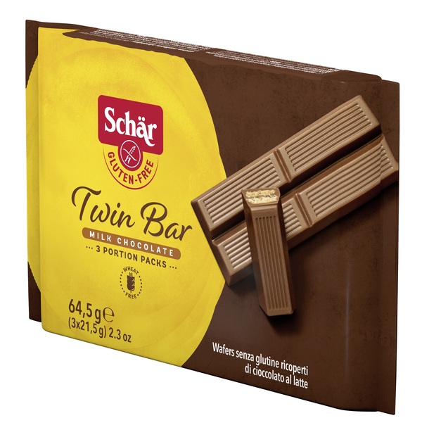 SCHAR TWIN BAR WAFERS RICOPERTI DI CIOCCOLATO AL LATTE 3 PEZZI DA 21,5 G - Farmadillo