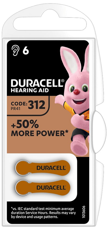 DURACELL EASY TAB 312 MARRONE BATTERIA PER APPARECCHIO ACUSTICO - Farmadillo