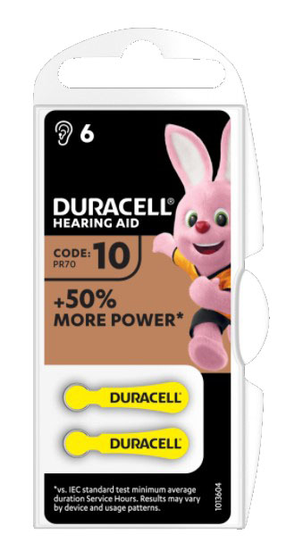 DURACELL ACTIVAIR HEARING AID EASY TAB 10 GIALLO BATTERIA PER APPARECCHIO ACUSTICO 6 PEZZI - Farmadillo