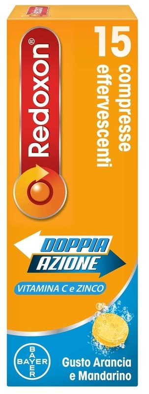 REDOXON DOPPIA AZIONE 15 COMPRESSE EFFERVESCENTI VITAMINA C ZINCO ARANCIA E MANDARINO 45,78 G - Farmadillo
