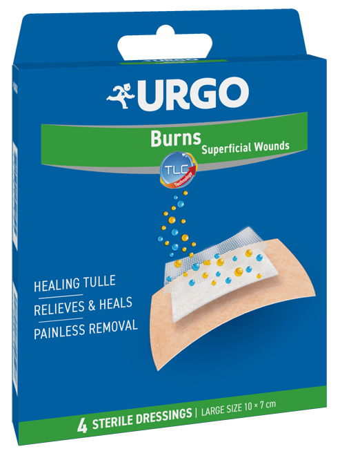 URGO CEROTTO PER USTIONI E FERITE 100X70 MM 4 PEZZI - Farmadillo