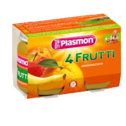 PLASMON OMOGENEIZZATO 4 FRUTTI 2 X 104 G - Farmadillo